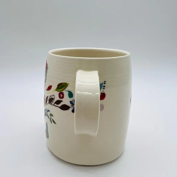 Anthropologie Starla M. Halfmann Floral Ceramic C Monogram Mug - Picture 2 of 7